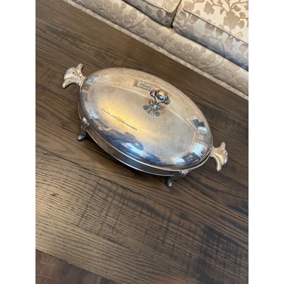 Silver Plated Chafing Dish – Missing Glass Bowl - Picture 2 of 10